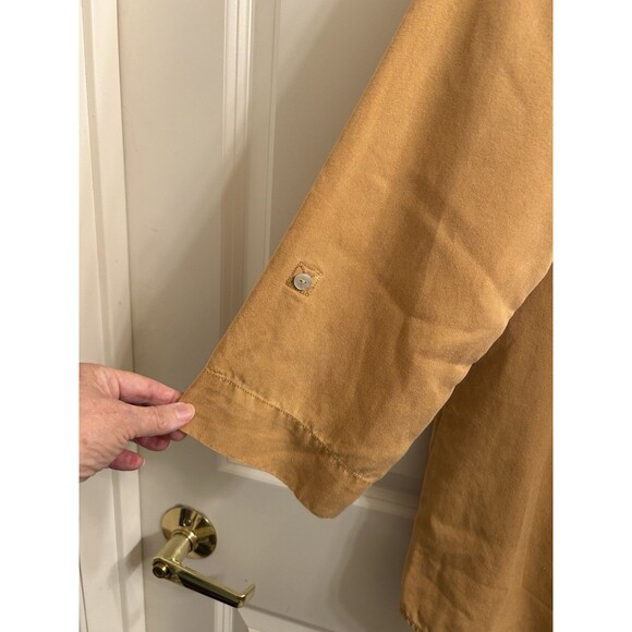 Soft Surroundings Women’s Gold Tencel Wrap Asymmetric Tunic Size M - Picture 3 of 9